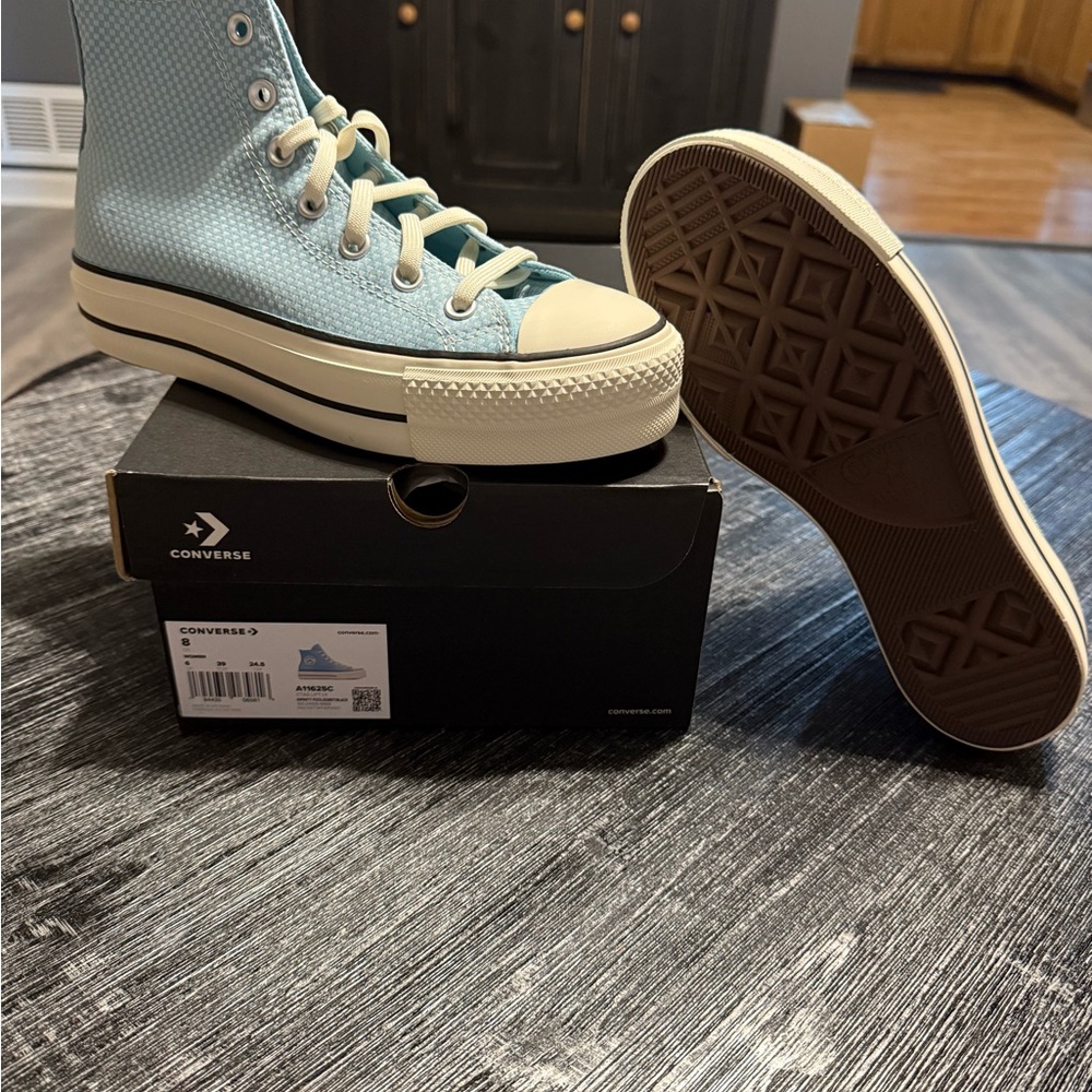 Converse Platform High-Tops in Sky Blue